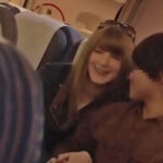 ラブラブ彼氏と旅行中の飛行機内で襲われるお姉さん