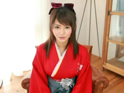 成人したばかりの振り袖美女が緊張しながらH